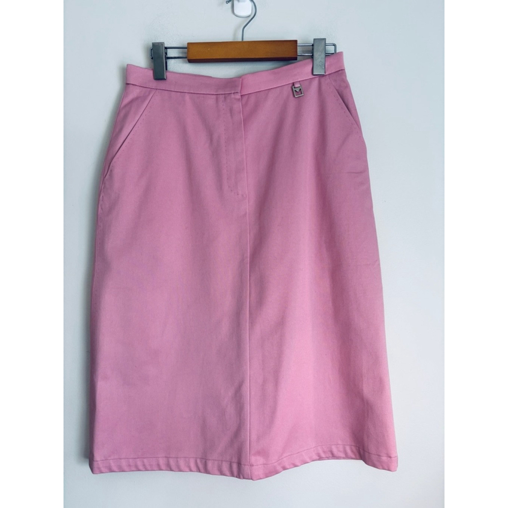 Max Mara Pink Cotton Twill Pencil Skirt Size 10